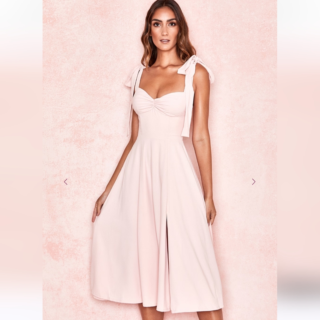 House Of Cb Pink Alicia Midi Dress